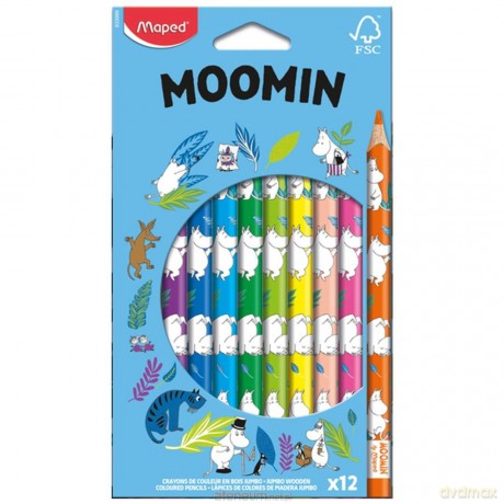 Kredki Muminki Jumbo Trójkątne 12szt