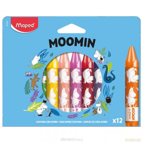 Kredki świecowe Muminki Jumbo 12szt