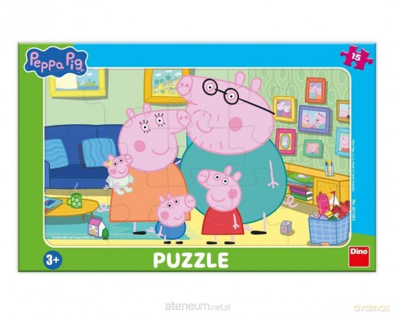 Puzzle ramkowe Świnka Peppa Rodzina 15 el. [PUZZLE]