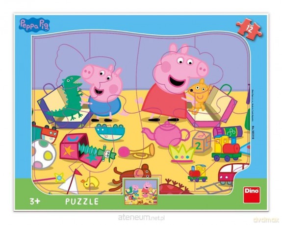 Puzzle ramkowe Świnka Peppa W pokoju 12 el. [PUZZLE]