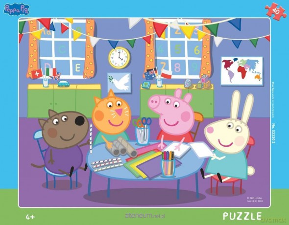 Puzzle ramkowe Świnka Peppa W przedszkolu 40 el. [PUZZLE]