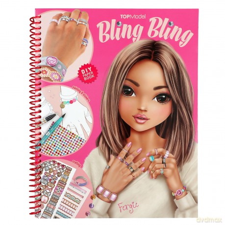 Kolorowanka DIY Bling Bling Top Model, do robienia pierścionków i bransoletek, z naklejkami