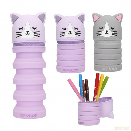 Piórnik silikonowy Blooming Kitty, 2 wz, 13x7x6,4