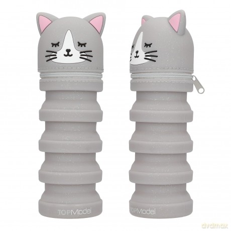 Piórnik silikonowy Blooming Kitty, 2 wz, 13x7x6,4