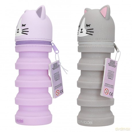 Piórnik silikonowy Blooming Kitty, 2 wz, 13x7x6,4