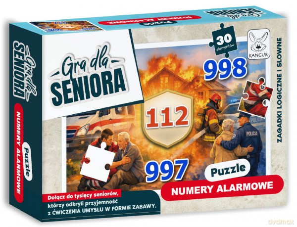 Gra dla Seniora Puzzle Numery Alarmowe [PUZZLE]