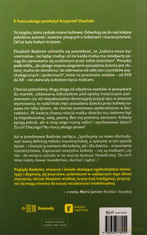 Historia miłości macierzyńskiej - Élisabeth Badinter [KSIĄŻKA]