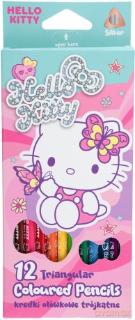 Kredki ołówkowe trójkątne Hello Kitty 12 kolorów