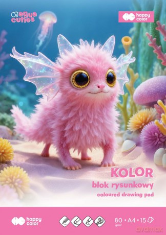 Paczka Blok rysunkowy kolor Aqua Cuties A4 80g.15ark. 20 sztuk