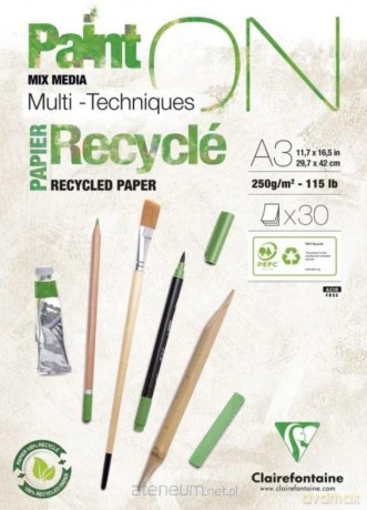 Blok A3 papier z recyklingu 250g 30ark