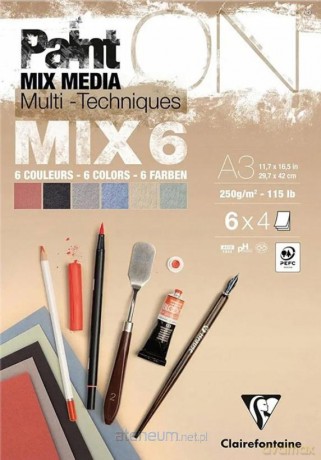 Blok A3 papierów mix6 250g 24ark
