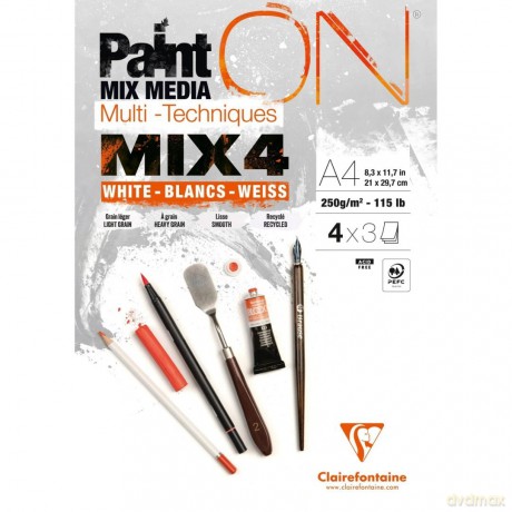 Blok A4 białych papierów mix4 250g 12ark