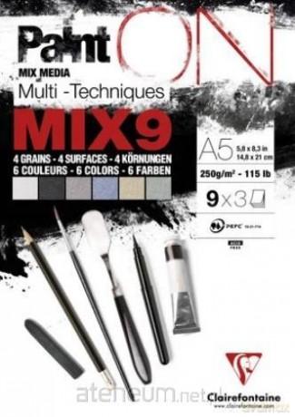 Blok A5 papierów mix9 250g 27ark