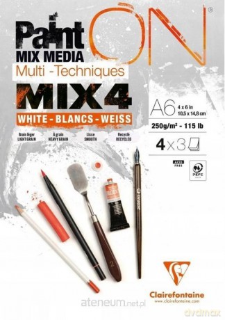 Blok A6 białych papierów mix4 250g 12ark