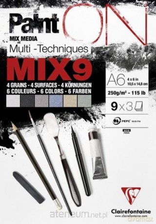 Blok A6 papierów mix9 250g 27ark
