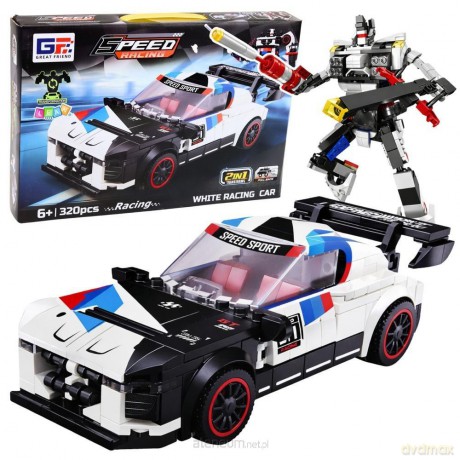 Klocki konstrukcyjne samochód sportowy robot 2w1 [KLOCKI]