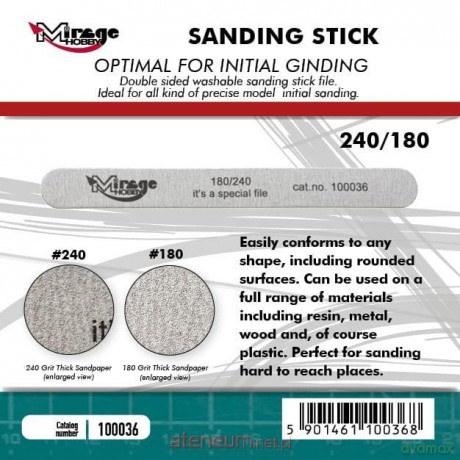 Pilnik ścierny Sanding Stick Double Grid 180/240