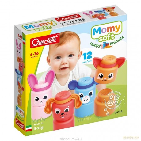 Quercetti Miękkie Klocki Momy Zwierzątka 12 el