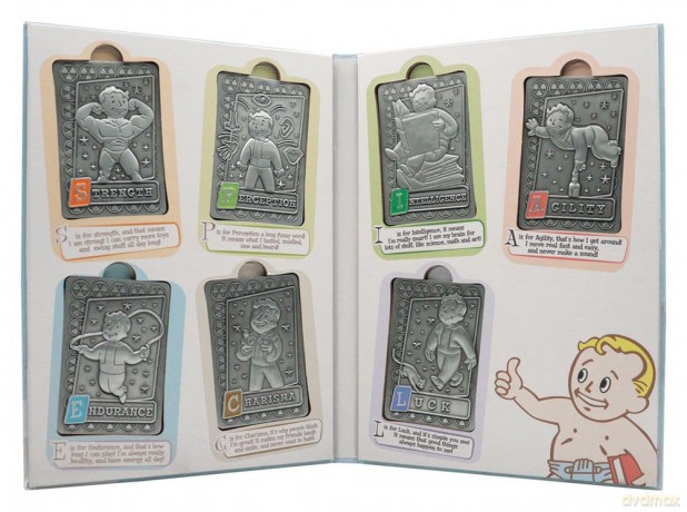 Fallout Ingots with Album S.P.E.C.I.A.L. Perk Card Collectorâs Album [FIGURKA]