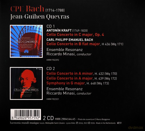Riccardo Minasi Ensemble Resonanz Jean-Guihen Queyras: Cpe Bach [2CD]