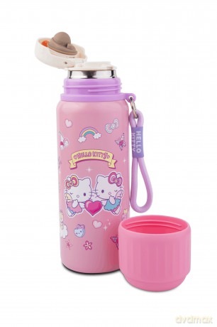 Bidon 550ml metalowy termos Hello Kitty Light Pink