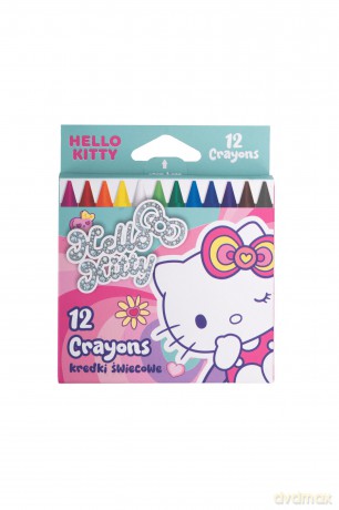 Kredki świecowe Hello Kitty Pink 12 kolorów
