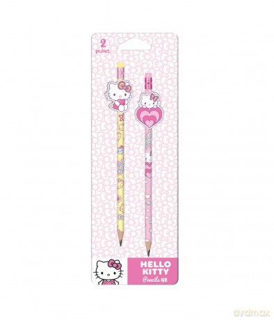 Ołówki z gumową nakładką Hello Kitty wzór 2 Pink blister 2szt.