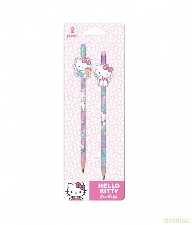 Ołówki z gumową nakładką Hello Kitty wzór 3 Pink blister 2 szt.