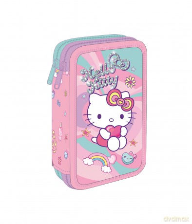 Piórnik podwójny z wyposażeniem Hello Kitty Jumper 2 Pink 1