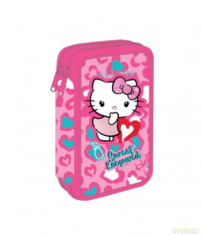 Piórnik podwójny z wyposażeniem Hello Kitty Jumper 2 Pink 2