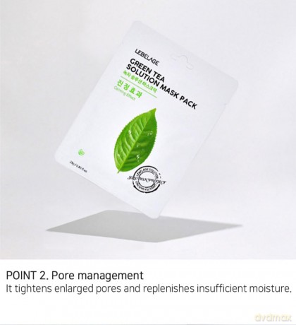 LEBELAGE Maseczka w płachcie GREEN TEA SOLUTION