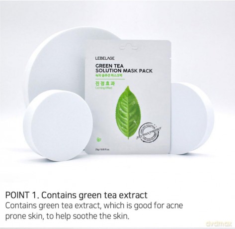 LEBELAGE Maseczka w płachcie GREEN TEA SOLUTION