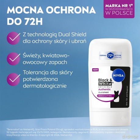 NIVEA DEO sztyft damskii B&W Authentic
