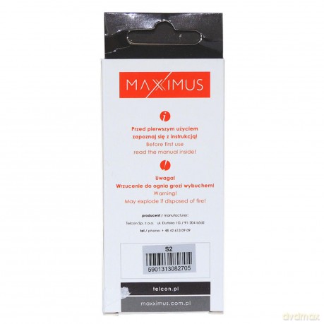 Bateria MAXXIMUS do SAMSUNGA i9100 S2 1600mAh