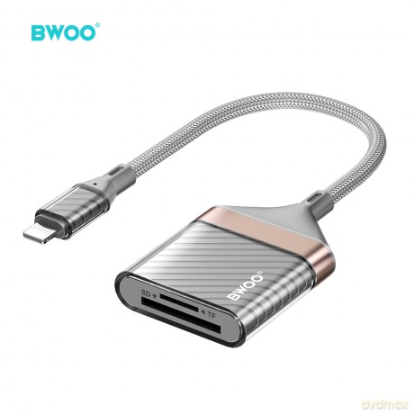 BWOO BZ63 adapter Lightning - karta SD/TF szary