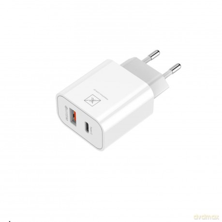 Ładowarka Sieciowa MX ALFA 20W PD+QC, USB-A+C biała TTT