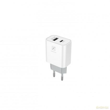 Ładowarka Sieciowa MX ALFA 20W PD+QC, USB-A+C biała TTT