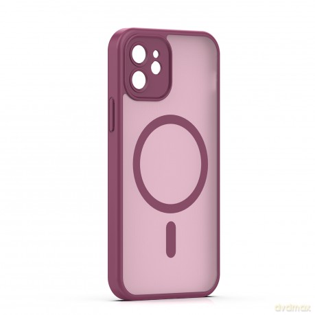 Nakładka Mag Matt do iPhone 12 6,1" bordowa camera protection
