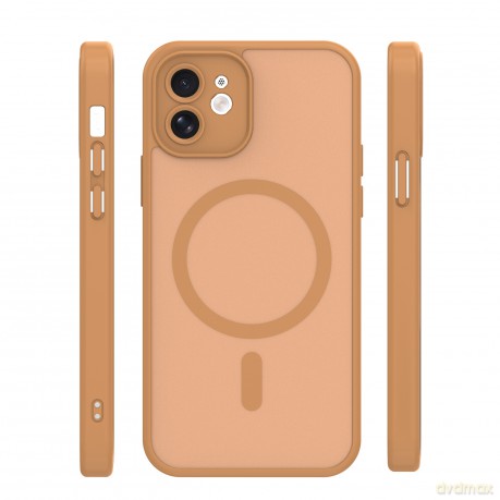 Nakładka Mag Matt do iPhone 12 6,1" brązowa camera protection