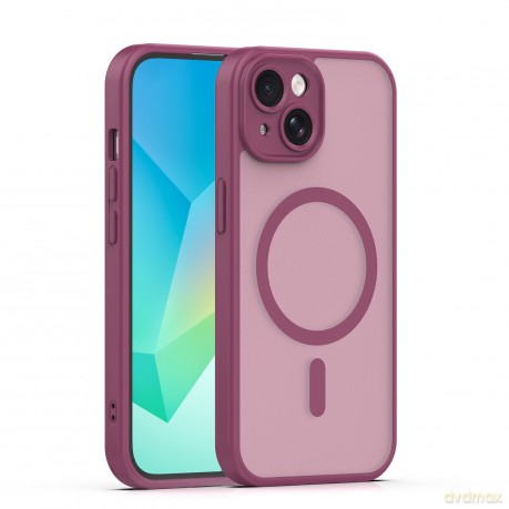 Nakładka Mag Matt do iPhone 13 6,1" bordowa camera protection