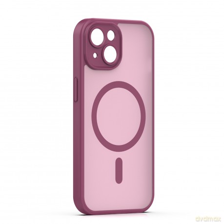 Nakładka Mag Matt do iPhone 13 6,1" bordowa camera protection