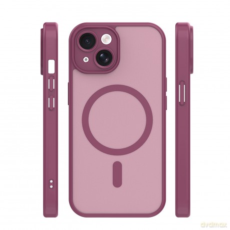Nakładka Mag Matt do iPhone 14 6,1" bordowa camera protection