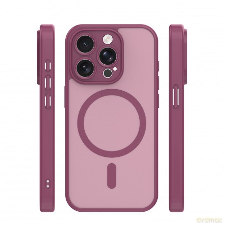 Nakładka Mag Matt do iPhone 14 Pro 6,1" bordowa camera protection