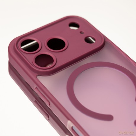 Nakładka Mag Matt do iPhone 14 Pro 6,1" bordowa camera protection