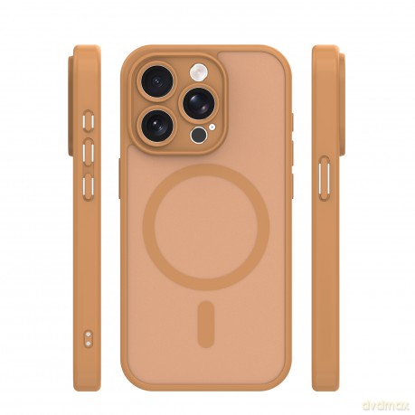 Nakładka Mag Matt do iPhone 15 Pro 6,1" brązowa camera protection