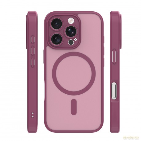 Nakładka Mag Matt do iPhone 16 Pro 6,3" bordowa camera protection
