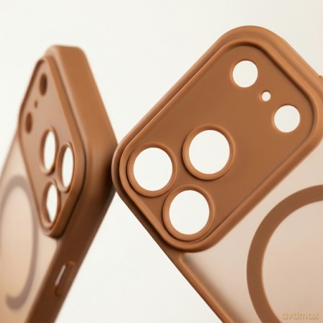 Nakładka Mag Matt do iPhone 16 Pro 6,3" brązowa camera protection