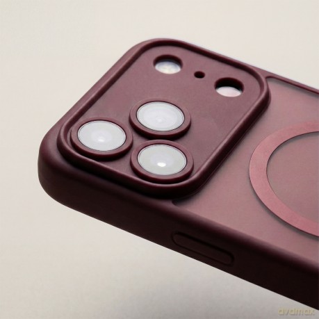 Nakładka Mag Matt do iPhone 16 Pro Max 6,9" bordowa camera protection