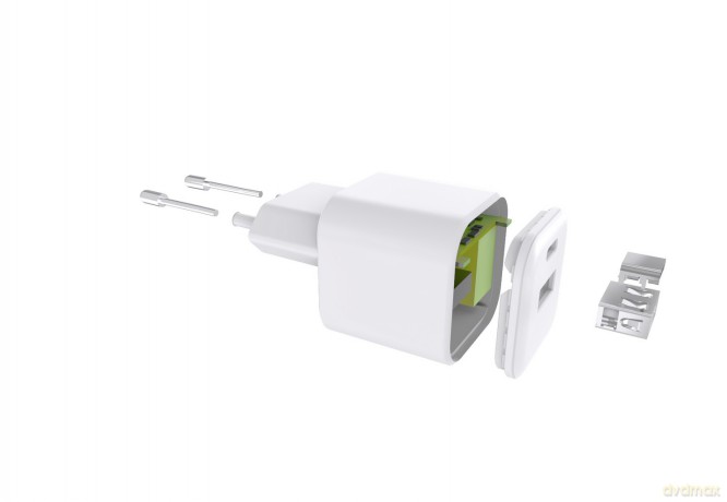 Setty ładowarka sieciowa USB-A + USB-C 20W LSGaN-AC-200 biała