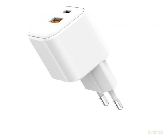 Setty ładowarka sieciowa USB-A + USB-C 20W LSGaN-AC-200 biała